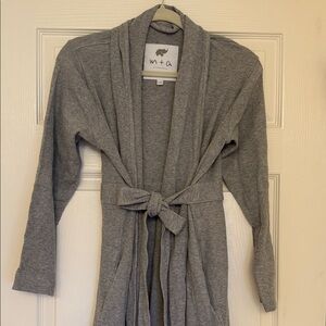 Gray Knit Robe with Belt and Pockets NWT